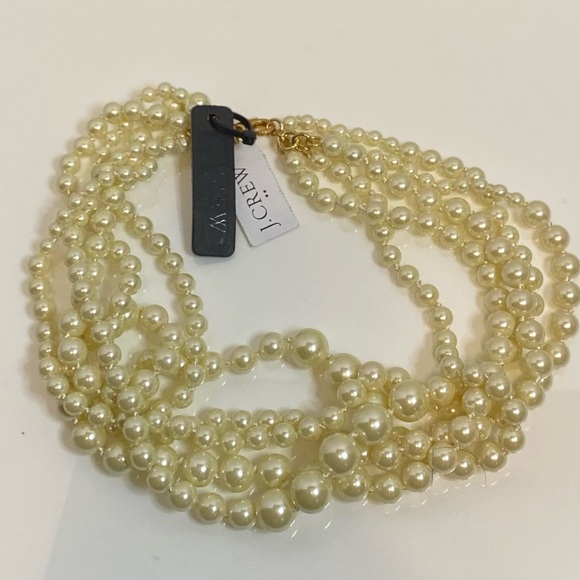 J Crew Twisted Pearl Hammock Necklace - Picture 1 of 7